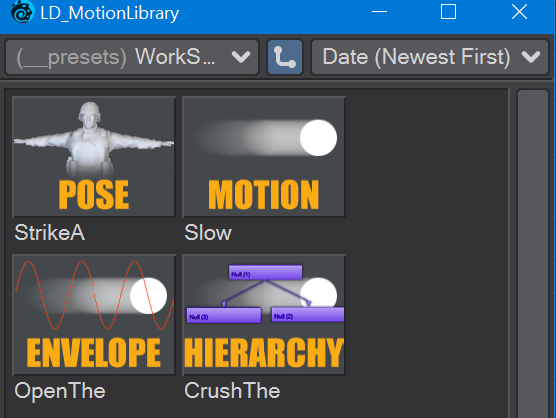 Motion Presets Shelf